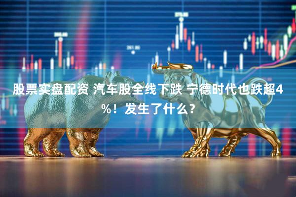股票实盘配资 汽车股全线下跌 宁德时代也跌超4%！发生了什么？